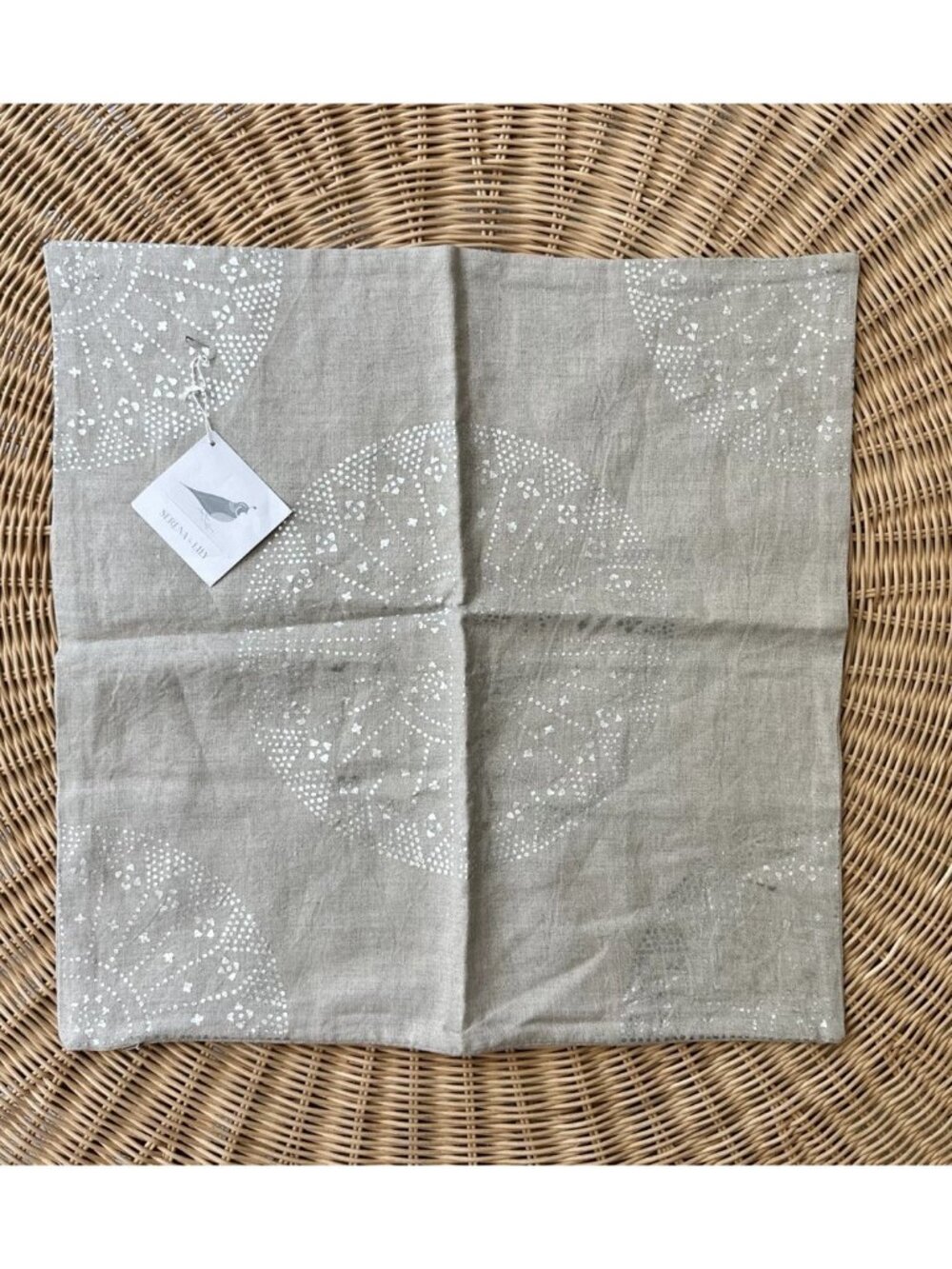 NEW Serena & Lily Lucia Pillow Cover (20” SQ)-Sand Beige